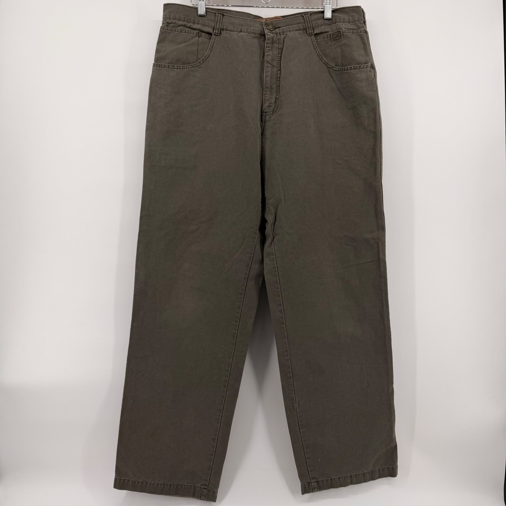 Columbia Mens Canvas Utility Pants 37x32 Olive Green Cargo Work Hunting HM8030